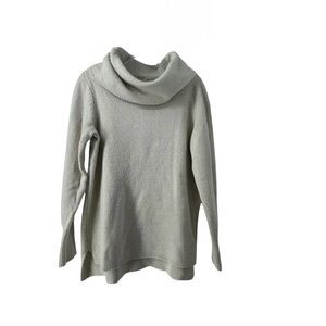 DKNY Cowl Neck Sweater Womens Size Medium Cream Wool Blend Classic Knit Top Chic